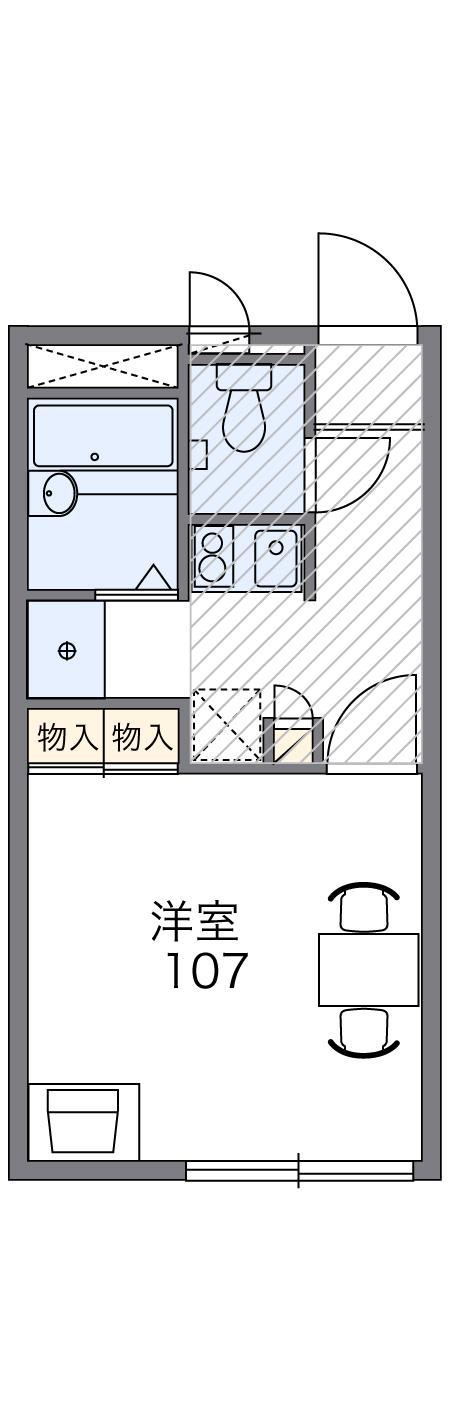 レオパレスサンライト2(1K/1階)の間取り写真