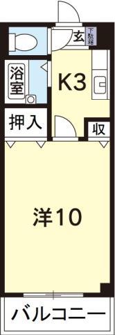 ハイツウインダム(1K/4階)の間取り写真