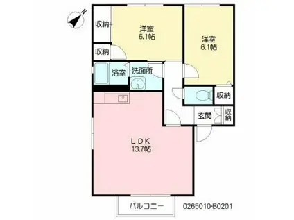 シャーメゾンショップ・カーサ新宮(2LDK/1階)の間取り写真