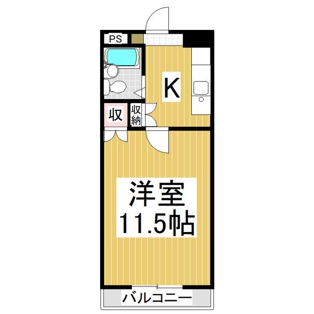 アコール北条(1K/3階)の間取り写真
