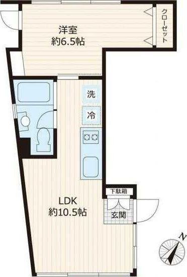 向丘・旬創館(1LDK/2階)の間取り写真