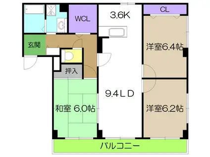 フィネス高須(3LDK/1階)の間取り写真