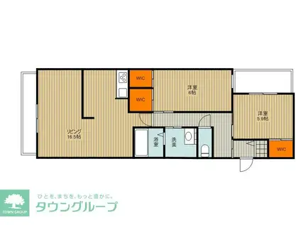 中町2丁目メゾン(2LDK/4階)の間取り写真