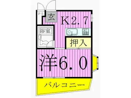 セントラルコーポ(1K/1階)の間取り写真