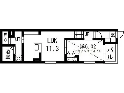 リヴェール元中野II(1LDK/1階)の間取り写真