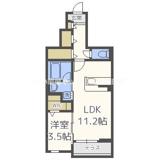 メゾン大島III(1LDK/1階)の間取り写真