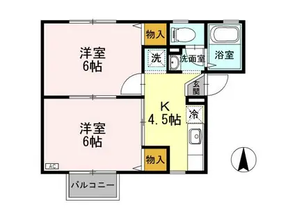 プレジール・エヌ(2K/2階)の間取り写真