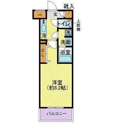 プレール・ドゥーク潮見II(1K/4階)の間取り写真
