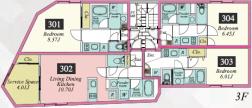 FABRIC中井DUERESIDENCE(1K/3階)の間取り写真