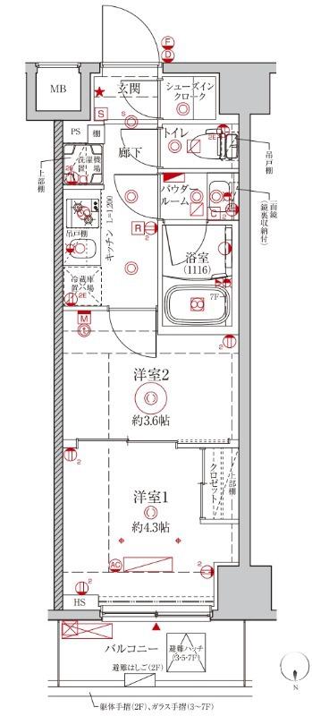 クレイシアIDZ王子フォレストヒルズ(2K/2階)の間取り写真
