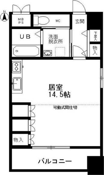 ゴールドヒルズ渡辺(1LDK/10階)の間取り写真