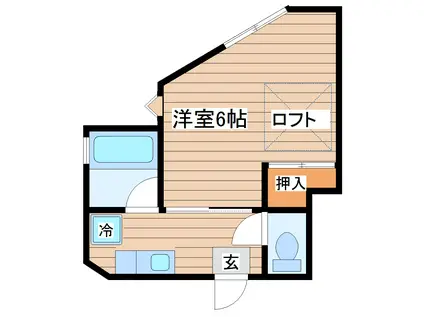 こもれ日のエルミタージュ八乙女(1K/1階)の間取り写真