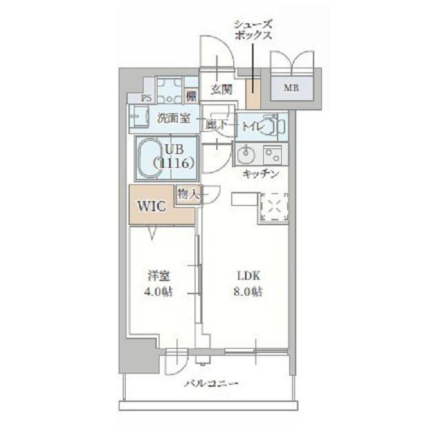 プランドール新北野(1LDK/3階)の間取り写真