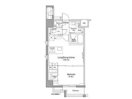 ザ・パークハビオ早稲田(1LDK/3階)の間取り写真