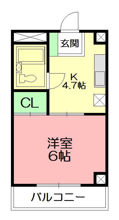 ステラコート(1K/3階)の間取り写真