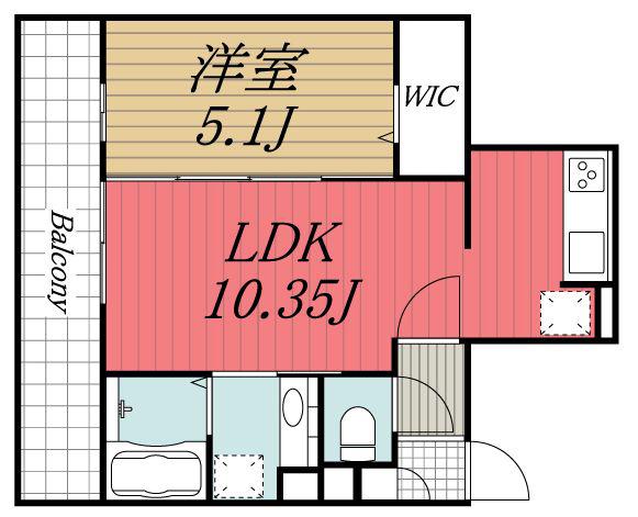 DROOM SAKURA.B(1LDK/3階)の間取り写真