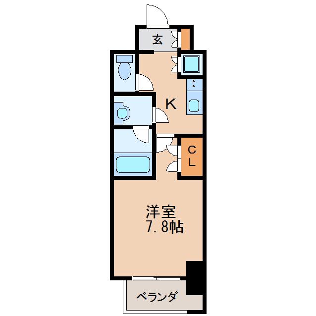コンフォート新栄(1K/6階)の間取り写真