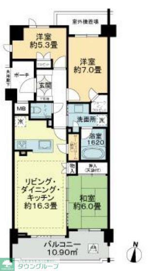プラウド横濱ヒルトップ(3LDK/5階)の間取り写真