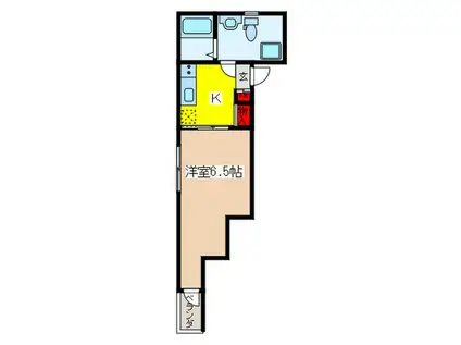 GLANZ尾久(1K/2階)の間取り写真