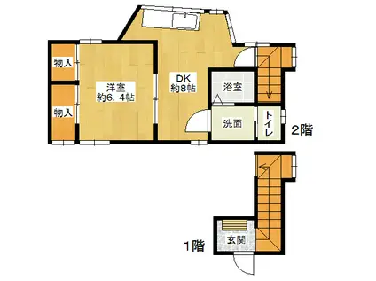 十三東4丁目貸アパート(1DK/2階)の間取り写真