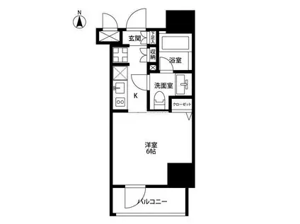 プレール・ドゥーク亀戸V(1K/9階)の間取り写真