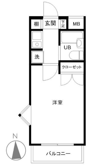 フェニックスマンション小金井(1K/3階)の間取り写真
