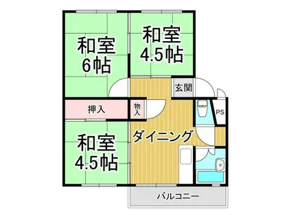 伊丹池尻1(3DK/5階)の間取り写真