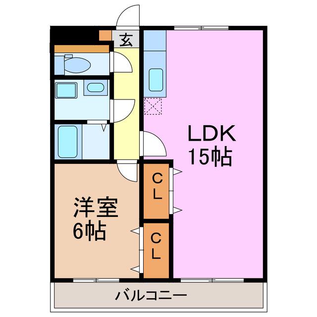 クレシア大高台(1LDK/1階)の間取り写真