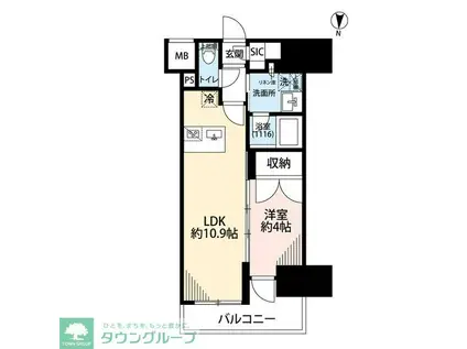 プレール・ドゥーク亀戸VI(1LDK/10階)の間取り写真