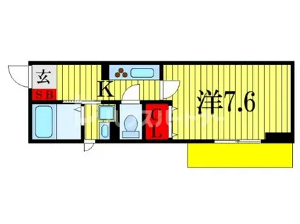 オークス(1K/2階)の間取り写真