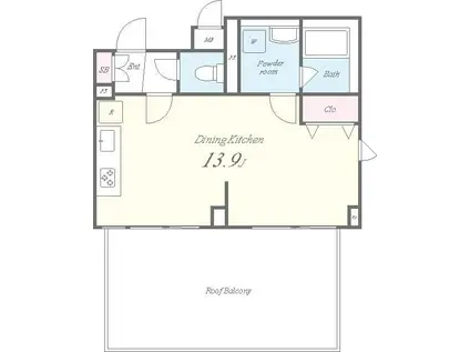 ROOTS SHIBUYA HONMACHI(ワンルーム/6階)の間取り写真