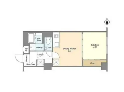 BELLEVIAGE KINSHICHO(1DK/6階)の間取り写真