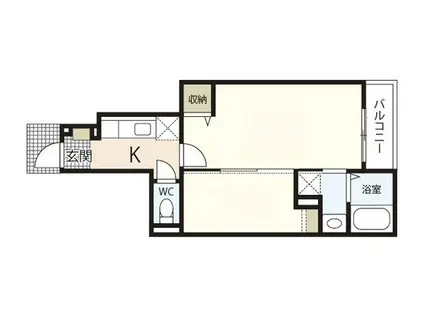 ヴィラ・コンフォート(1SK/1階)の間取り写真