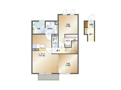 グレイスコート(2LDK/2階)の間取り写真