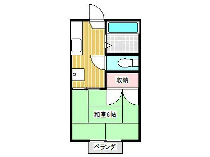 ヴィラ原宿台I(1K/1階)の間取り写真
