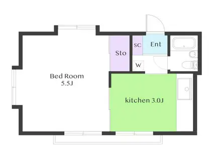 コーポ渡辺(1K/2階)の間取り写真