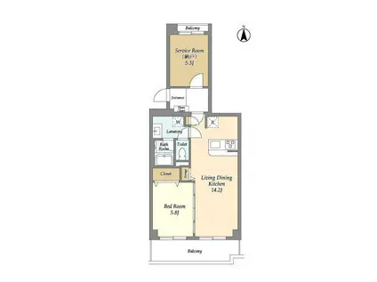 コンフォリア竹ノ塚イースト(1SLDK/10階)の間取り写真