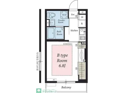 リブリ・アライ(1K/1階)の間取り写真