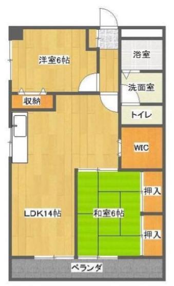 ライトハウス(2LDK/6階)の間取り写真