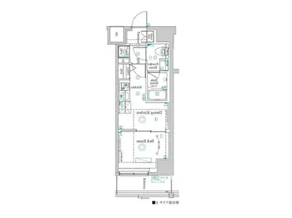 ラフィスタ中野本町(1DK/9階)の間取り写真