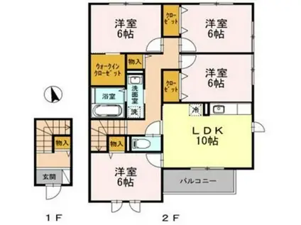 グランソル(4LDK/2階)の間取り写真