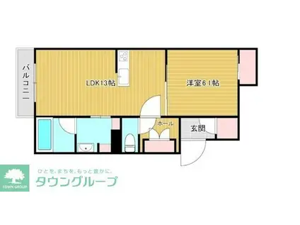 リッツ・リン(1LDK/1階)の間取り写真