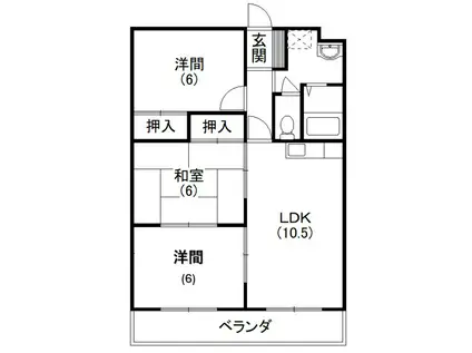 マンション歩(3LDK/3階)の間取り写真