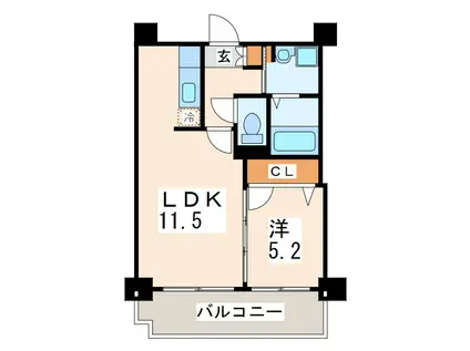 NICEマンションIT九品寺(1LDK/2階)の間取り写真