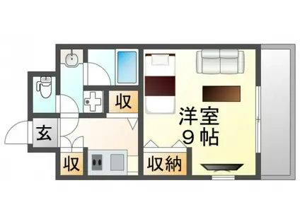 アスール江坂(1K/11階)の間取り写真