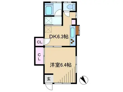 斉藤コーポ(1DK/1階)の間取り写真