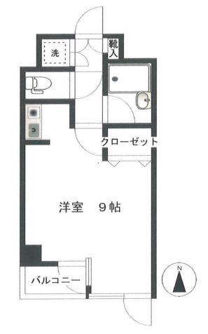 エルモ麻布(ワンルーム/2階)の間取り写真
