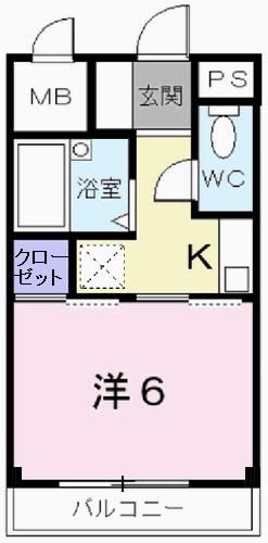 サンドミール(1K/2階)の間取り写真