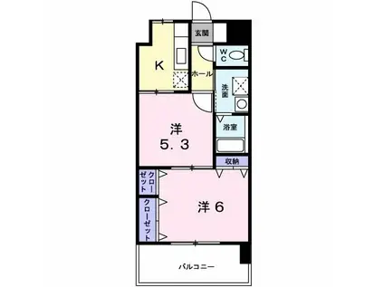 ステートリーマンション鷲崎(2K/3階)の間取り写真