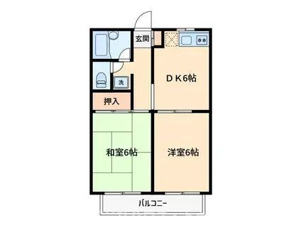 シティーシャトレーA(2DK/1階)の間取り写真